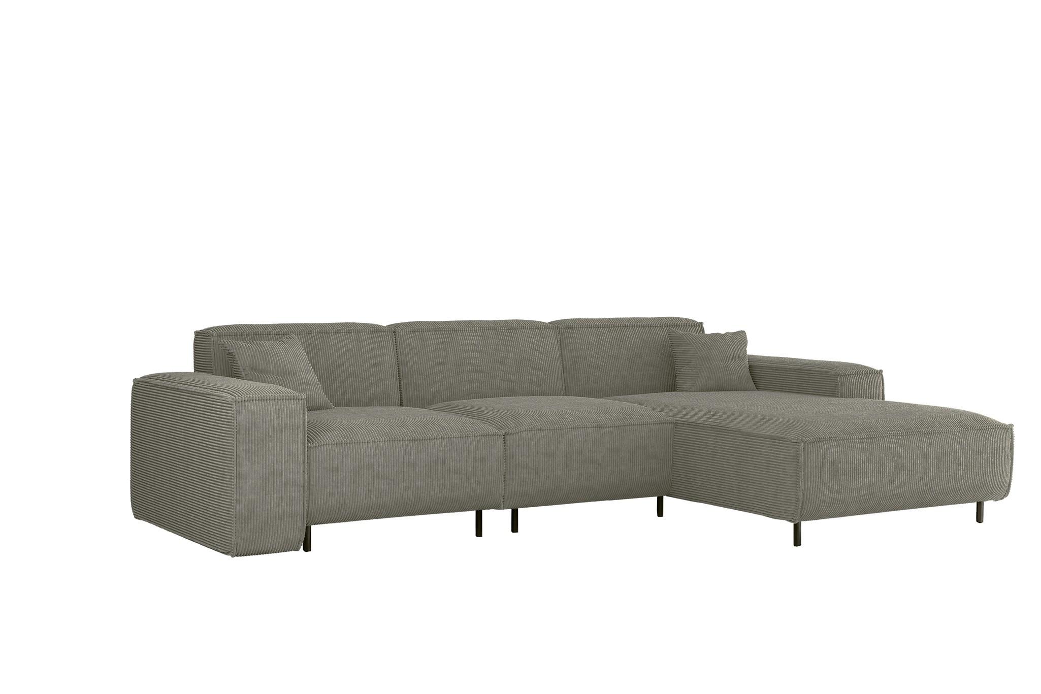 ECKSOFA Gloria In Scala - Grau, Holzwerkstoff/Textil (266/165cm) - Fun Möbel