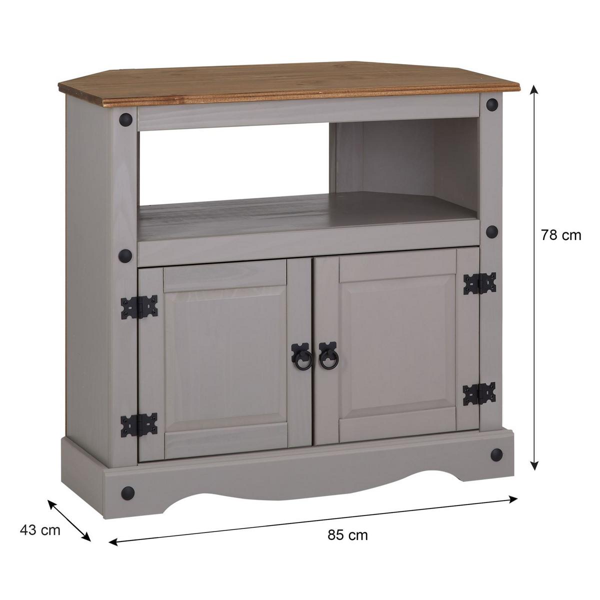 TV RACK RAMON - Naturfarben/Grau, Holz (85/79/43cm) - CARO-Möbel