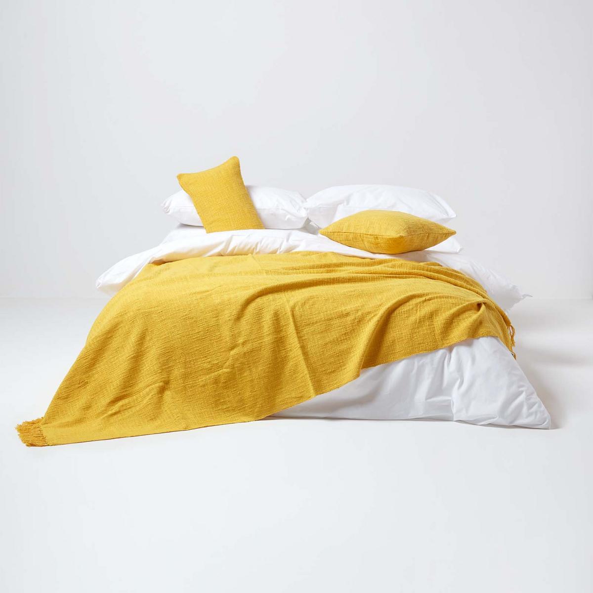 KISSENHÜLLE Nirvana Slub 45/45 cm, 100% Baumwolle - Gelb, Textil (45/45cm) - Homescapes