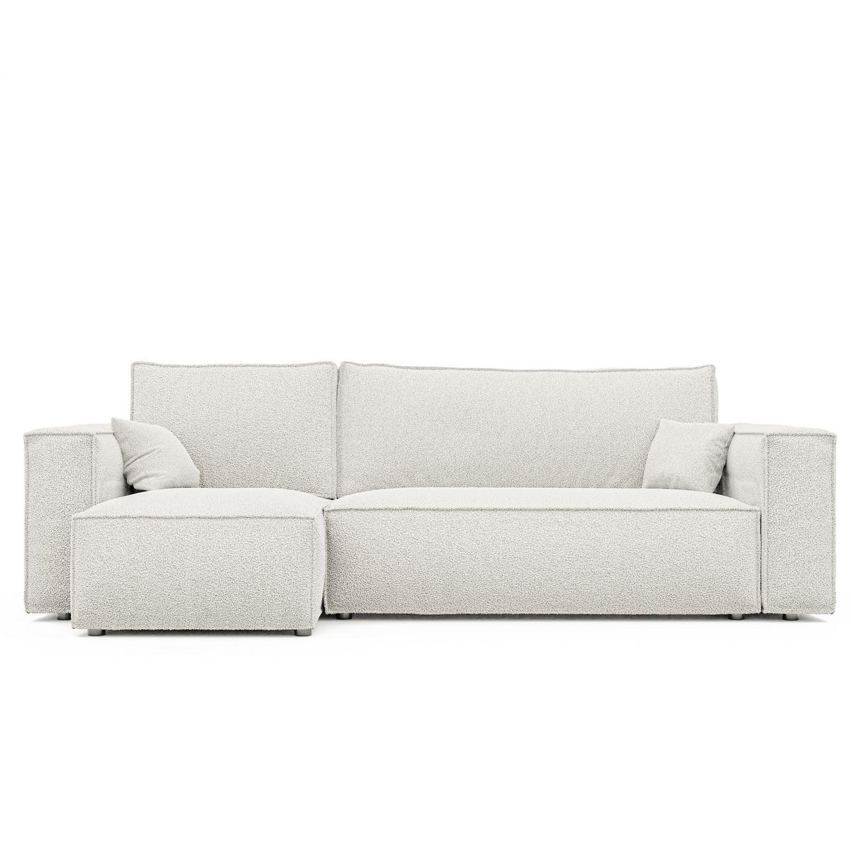 ECKSOFA Paris mit Schlaffunktion Cord - Creme, Textil (244/155cm) - Idohome