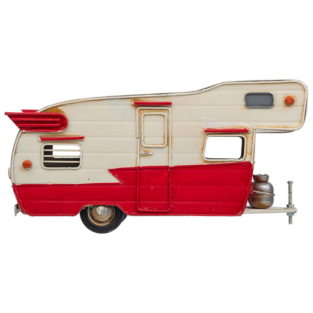 WOHNWAGEN aus metall 28x13x15cm - Rot, Metall (28/15/12.5cm) - Wanderlust