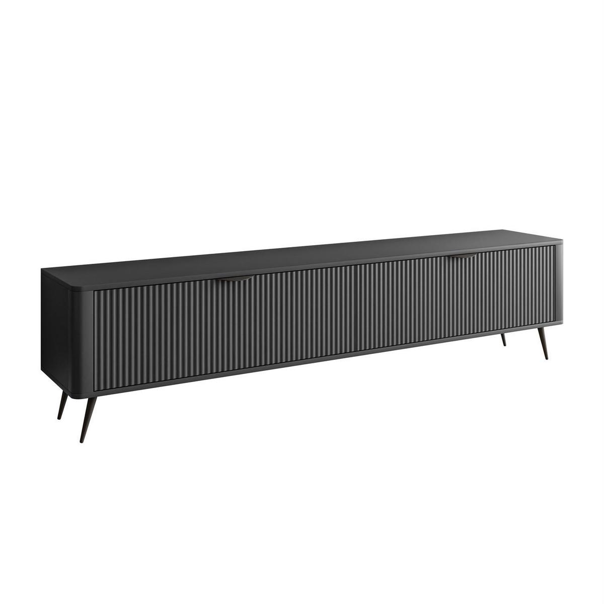 TV-ELEMENT SCARLETT 2D 200 CM AUF BEINEN SCHWARZ - Schwarz, Holzwerkstoff (200/51/38cm) - Lookway