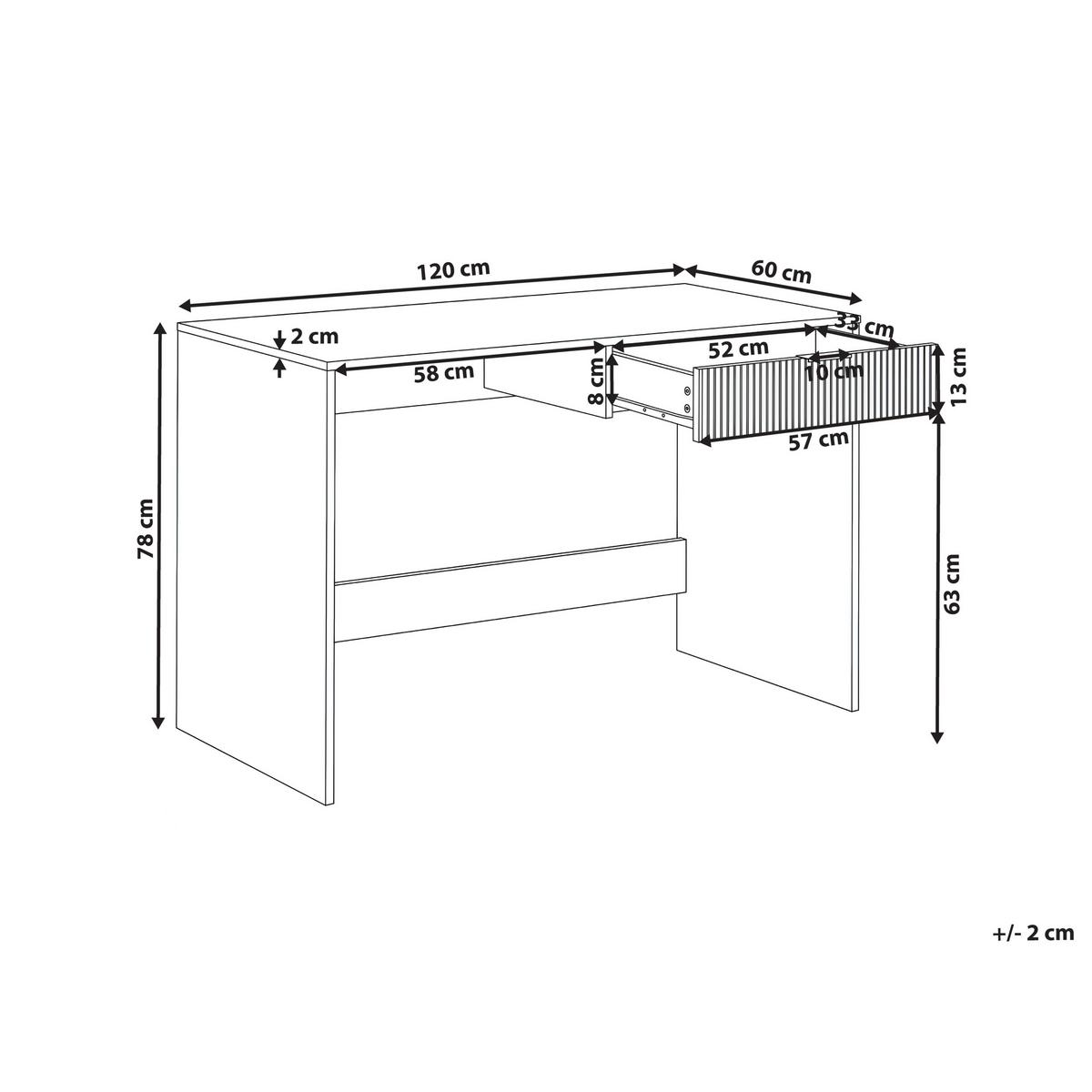 SCHREIBTISCH Weiß 120/60 cm Lutetia - Weiß, Holzwerkstoff (60/120/78cm) - Beliani