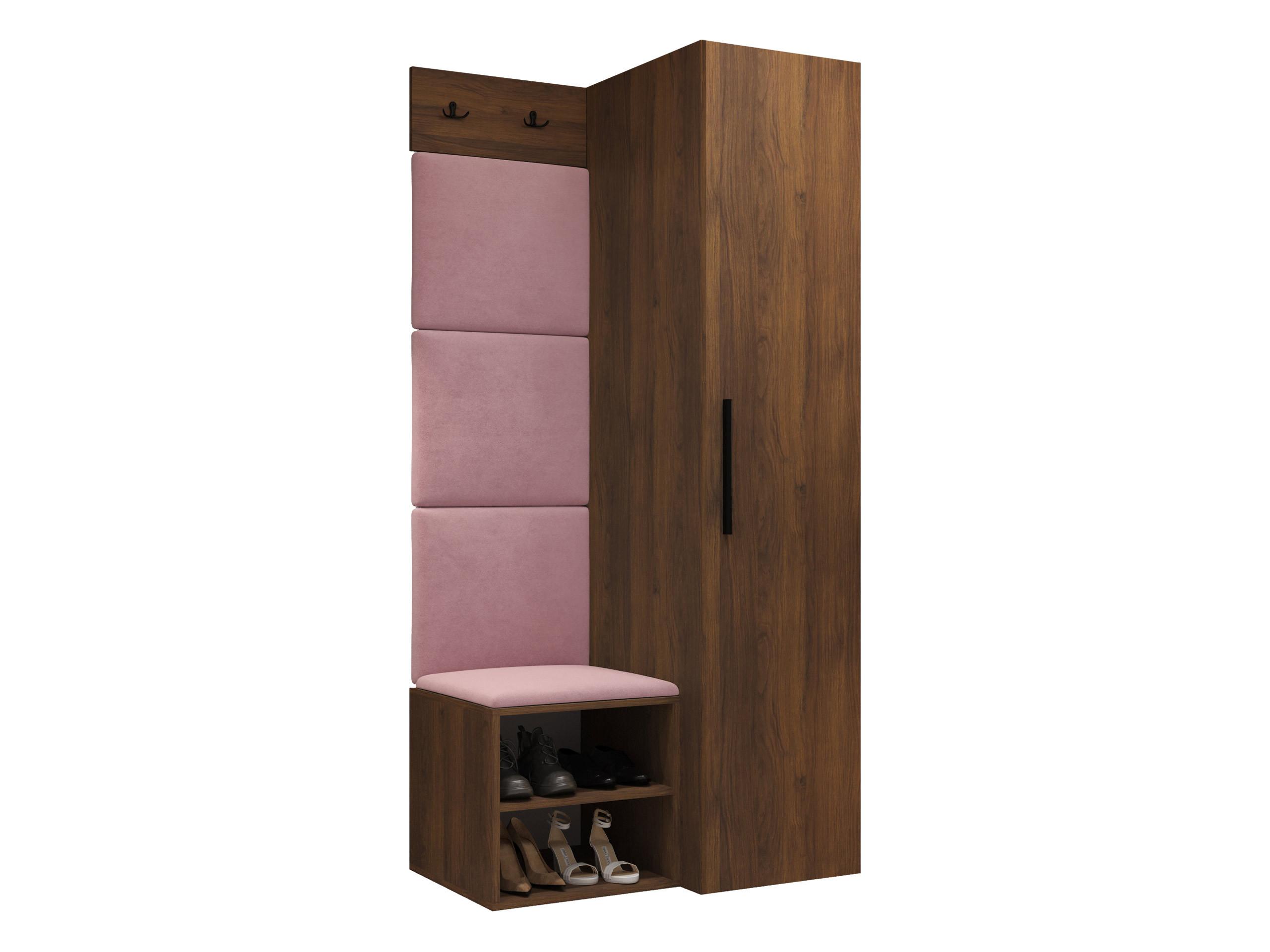 GARDEROBEN-SET Medi III - Hellrosa/Nussbaumfarben, Holzwerkstoff/Kunststoff (40/191/50cm) - MIRJAN24