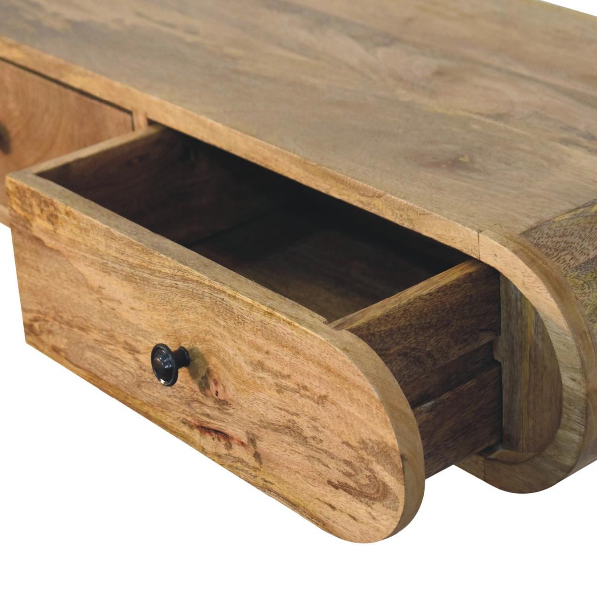 KONSOLE Contour, wandmontiert - Braun, Holz (80/15/32cm) - Artisan Furniture