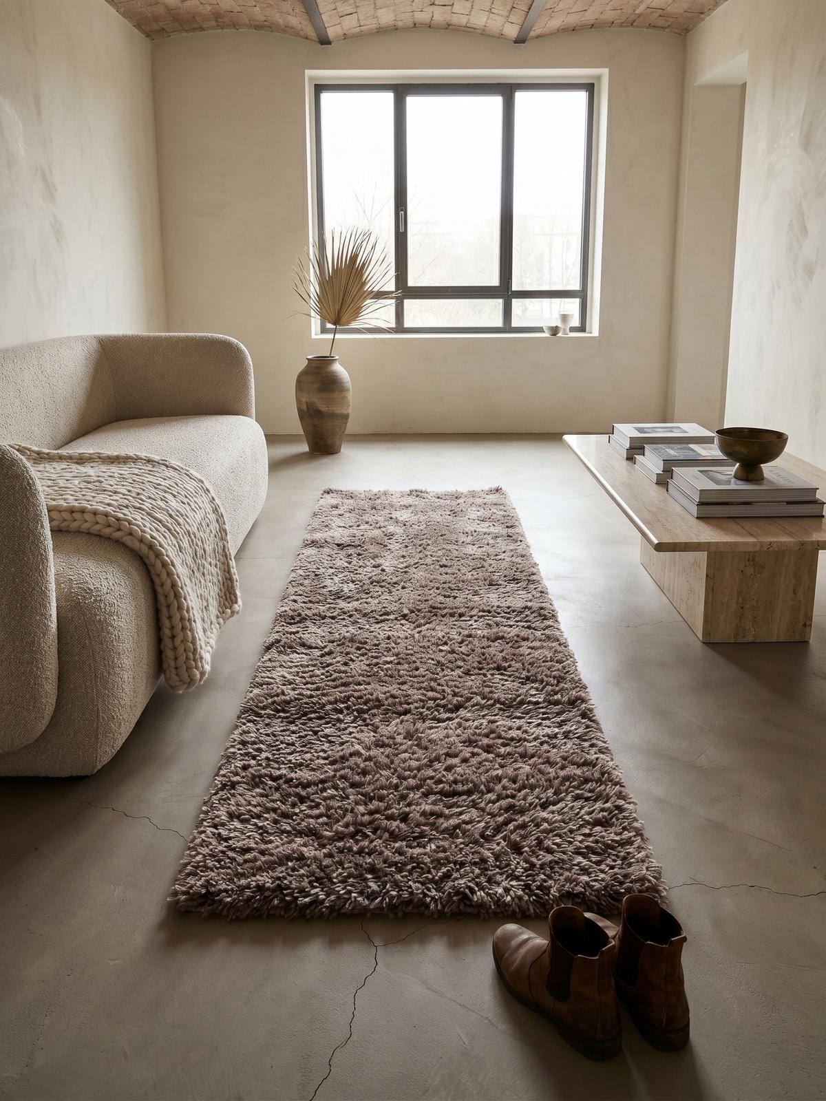 HOCHFLORTEPPICH RHEIN, einfarbig, aus Polypropylen, Taupe, 80 x 150 cm - Braun, Textil (80/150cm) - KADIMA DESIGN