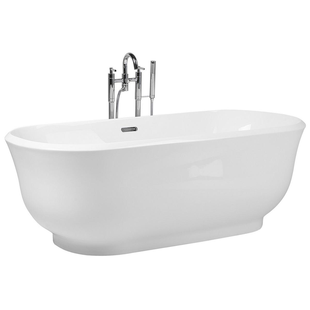BADEWANNE FREISTEHEND 77x170x61 cm weiß Tesoro - Weiß, Kunststoff (77/61/170cm) - Beliani