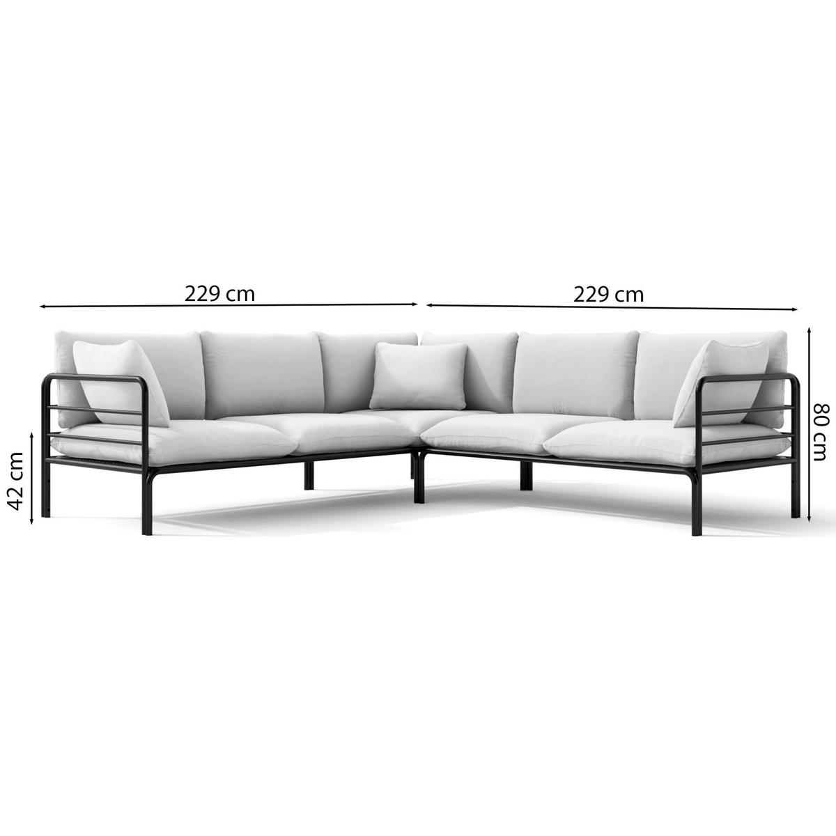 GARTENECKSOFA Worcully Beige / Schwarz - Beige, Textil (229/80/229cm) - Selsey