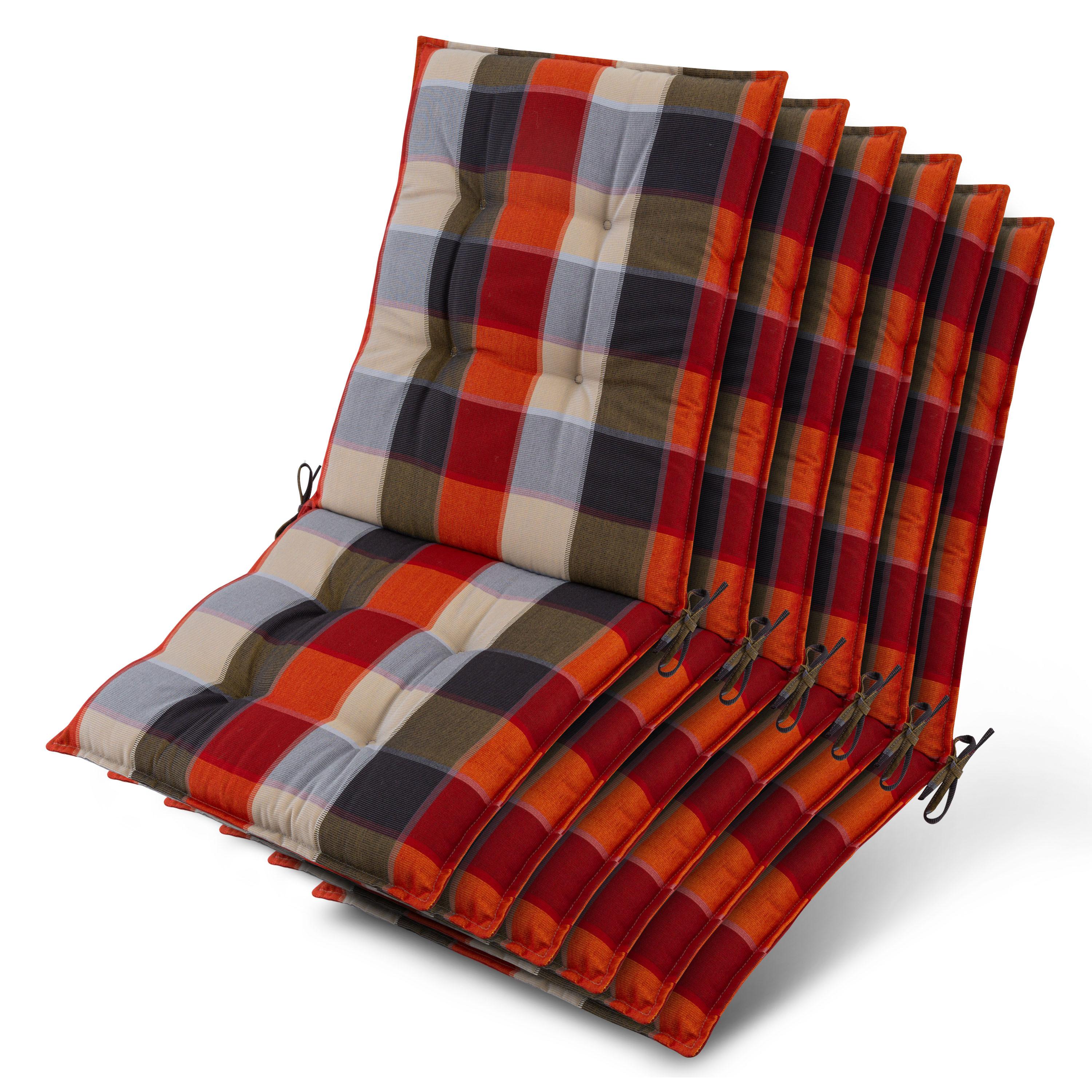 NIEDERLEHNER Sun-NL 105x50x8cm Orange-Beige-Kariert (6tlg) - Orange, Textil (50/100cm) - Beautissu 