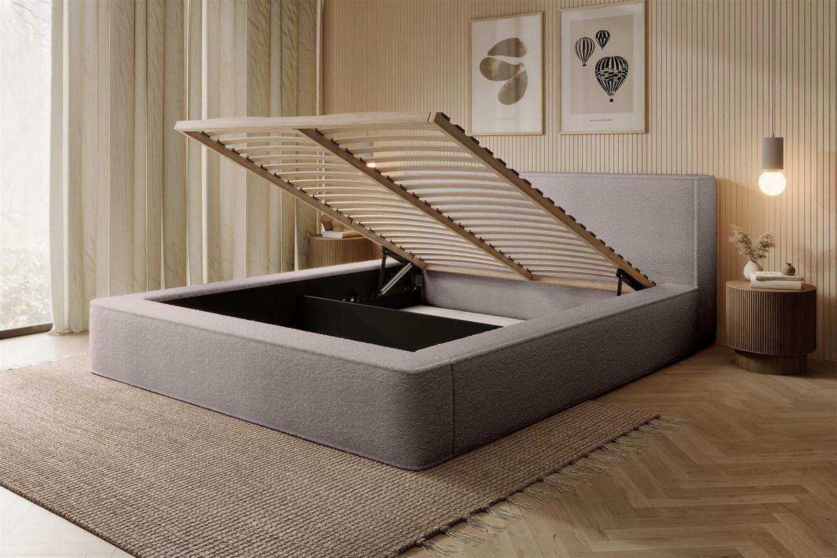 POLSTERBETT Omaha In Euphoria - Beige, Holzwerkstoff/Textil (180/200cm) - Fun Möbel