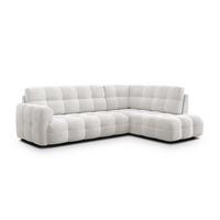 ECKSOFA MELLOW 5-Sitzer, creme - Creme/Schwarz, Holz/Textil (283/191cm) - Wozimo