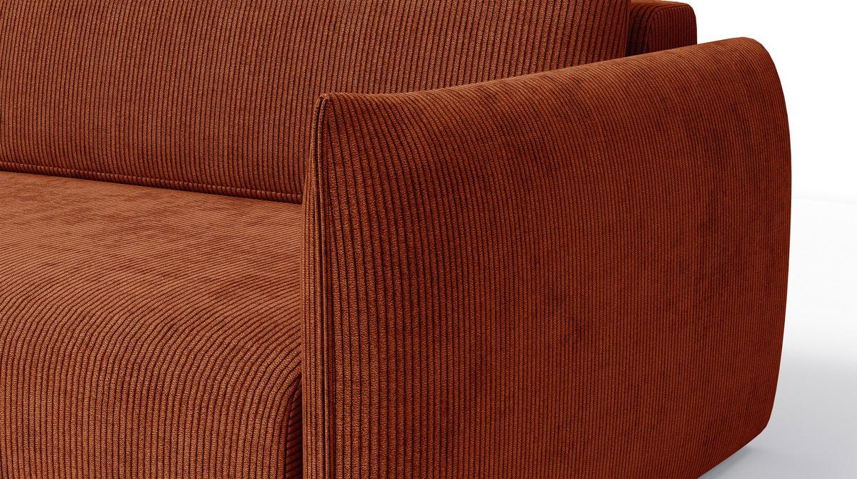 ECKSOFA TAUER 3-Sitzer rechts, orange - Schwarz/Orange, Holz/Textil (248/173cm) - Wozimo