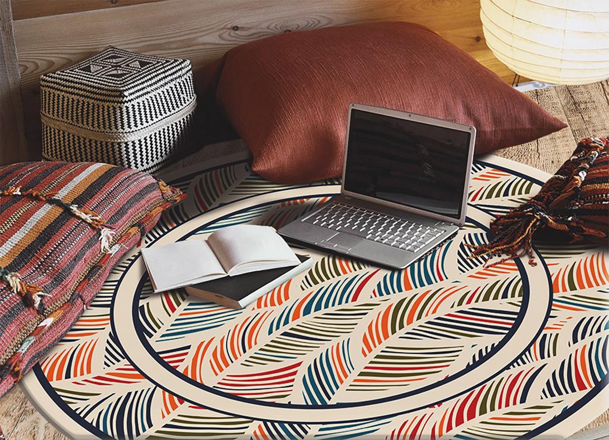 VINYL TEPPICH Ø50 cm Konturblätter - Multicolor, Kunststoff (50/50cm) - TULUP