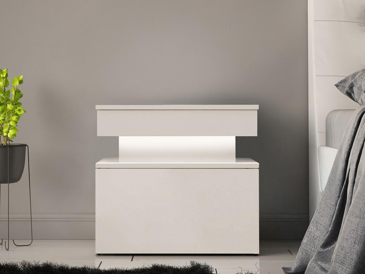 NACHTTISCH 1S Glossa Bis - Sandfarben, Holzwerkstoff/Kunststoff (55/51/39cm) - MIRJAN24