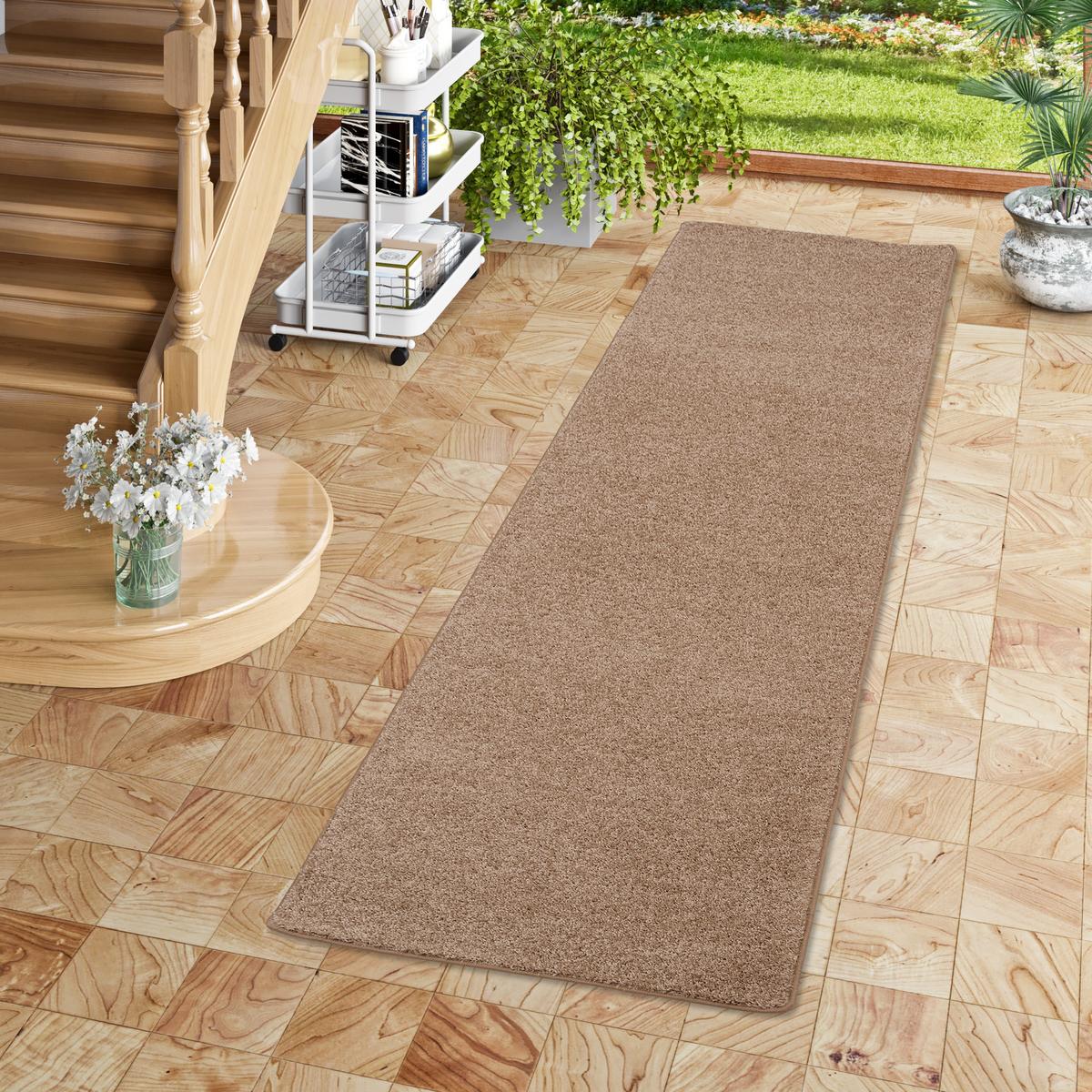HOCHFLOR VELOURS TEPPICH LÄUFER MONA - Naturfarben, Textil (80/200cm) - Snapstyle