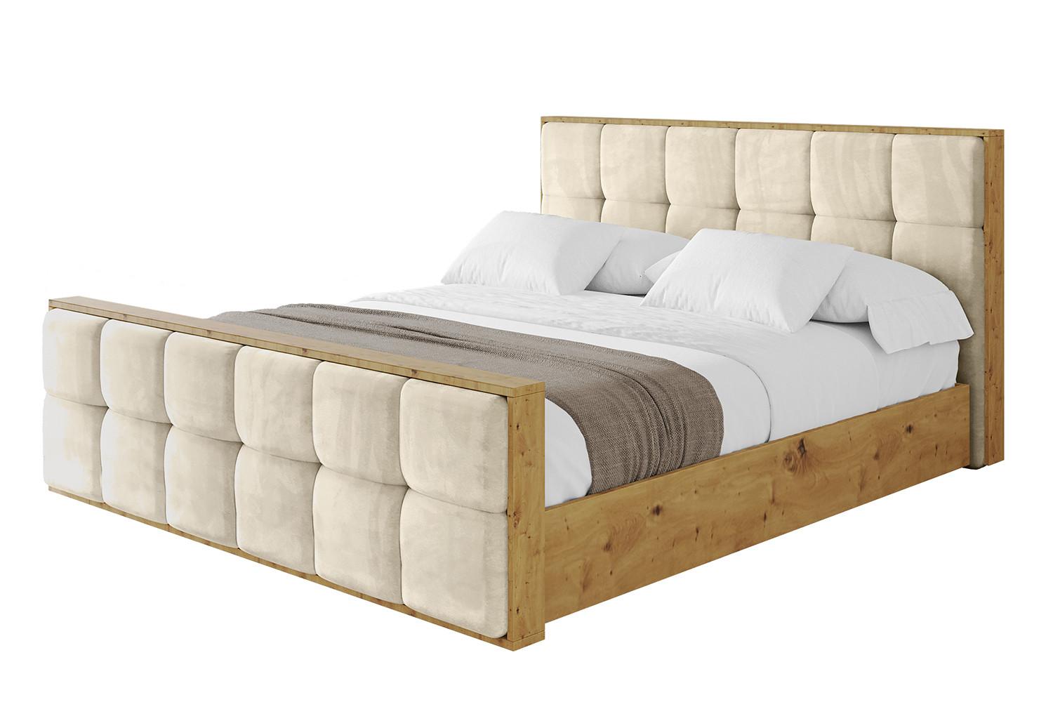 POLSTERBETT mit Bettkasten, Fußteil und Lattenrost, Boxbett ohne Matratze - ENZO7-Z 180x200 - Beige, Holzwerkstoff/Textil (180/200cm) - ALTDECOR