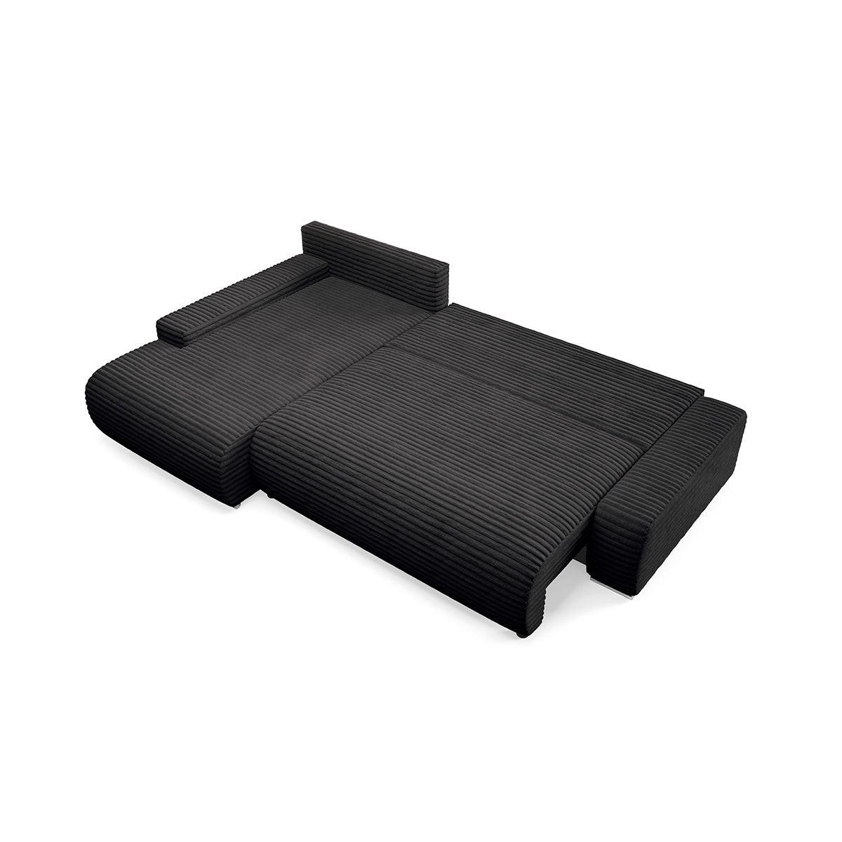 ECKSOFA Ivana 3 Sitzplätze Schwarz - Schwarz, Holz (265/172cm) - Petits-meubles