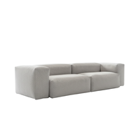 SOFA CELESTE Hellgrau Cord - Hellgrau/Schwarz, Kunststoff/Textil (302/72/114cm) - KAWOLA