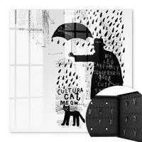 SCHLÜSSELBOX Schwarz 30x30 cm- Türöffnung nach rechts - Schwarze Silhouette - Schwarz, Metall (30/30/5cm) - TULUP