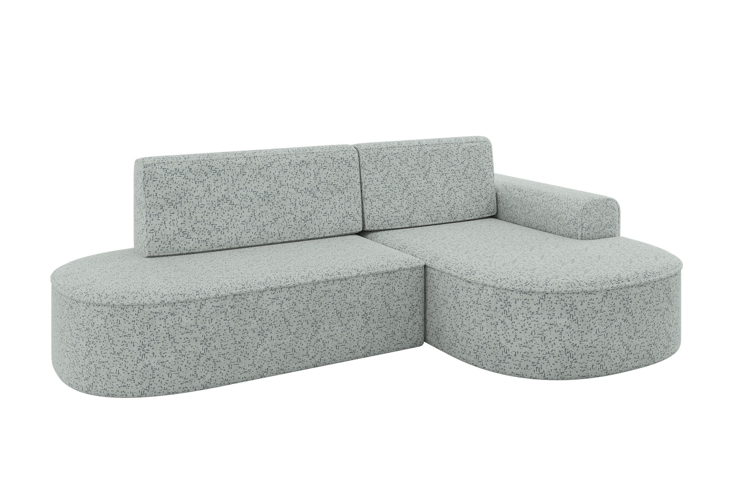 ECKSOFA mit Schlaffunktion und Bettkasten Ottomane Rechts MARI-L1-S - 283x167x73 cm Grün Tissu - Dunkelgrün/Schwarz, Holzwerkstoff/Kunststoff (167/283cm) - ALTDECOR