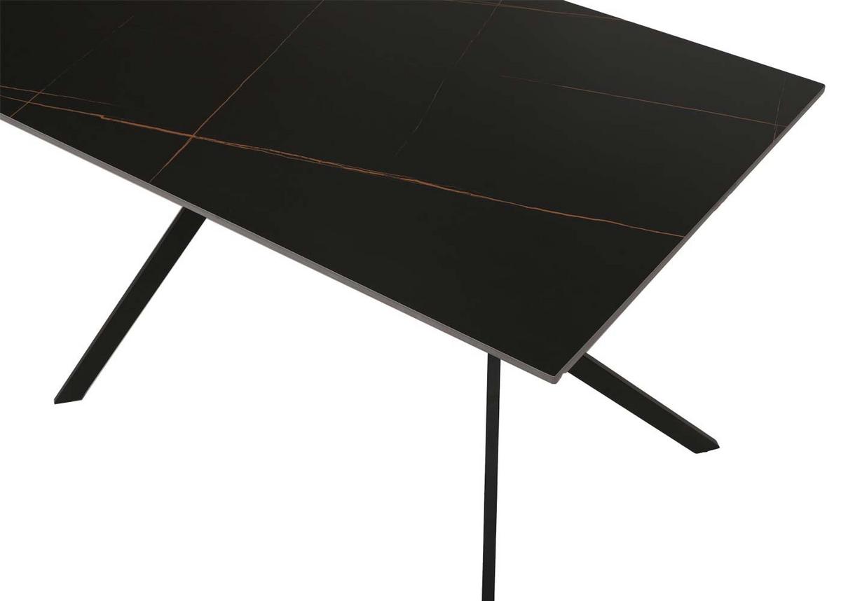 ESSZIMMERTISCH eckig Schwarz - Schwarz, Stein (70/120/76cm) - MCW