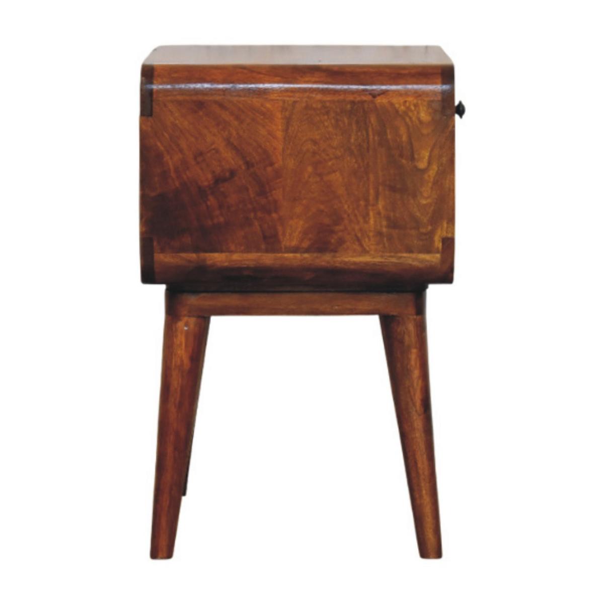 NACHTKASTEN Avora Kastanie, 1 Schublade und Offenes Fach, Dunkelbraun - Dunkelbraun/Messingfarben, Holz/Metall (45/56/35cm) - Artisan Furniture