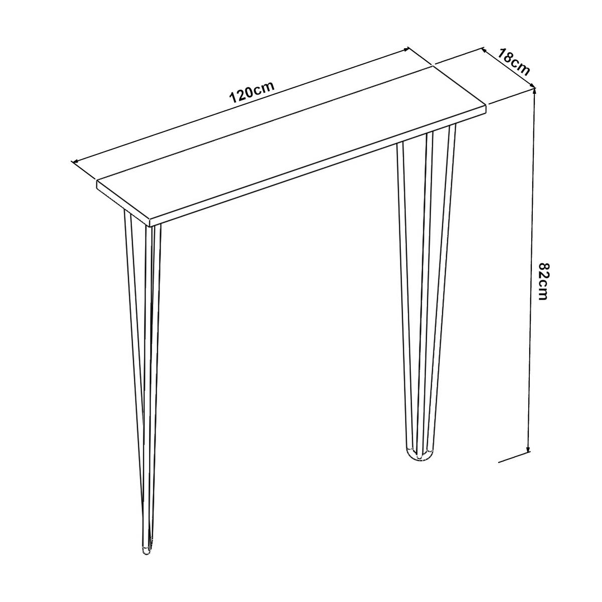 KONSOLENTISCH Kokemäki - Schwarz, Metall (18/120/82cm) - [en.casa]