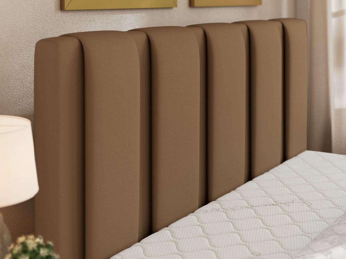 POLSTERBETT SAVINO CLASSIC 140/200 - Braun Kunstleder - Multipocket-Matratze - Schwarz/Braun, Kunststoff/Textil (140/200cm) - MKS