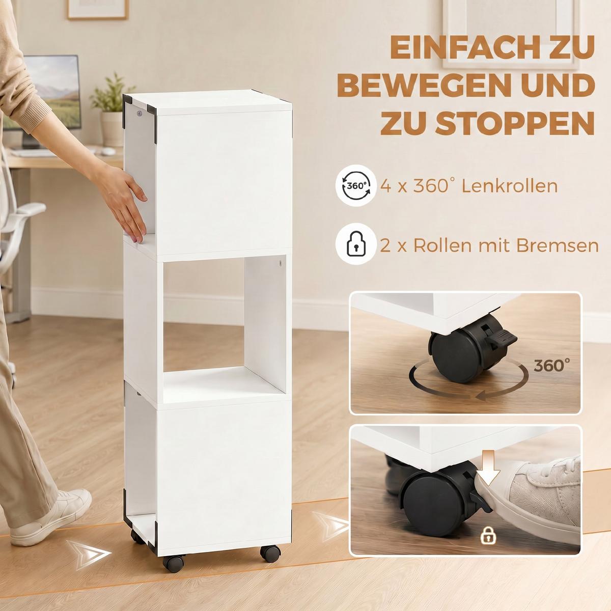 AKTENSCHRANK Weiß - Weiß, Holzwerkstoff (33.5/111/33.5cm) - HOMCOM