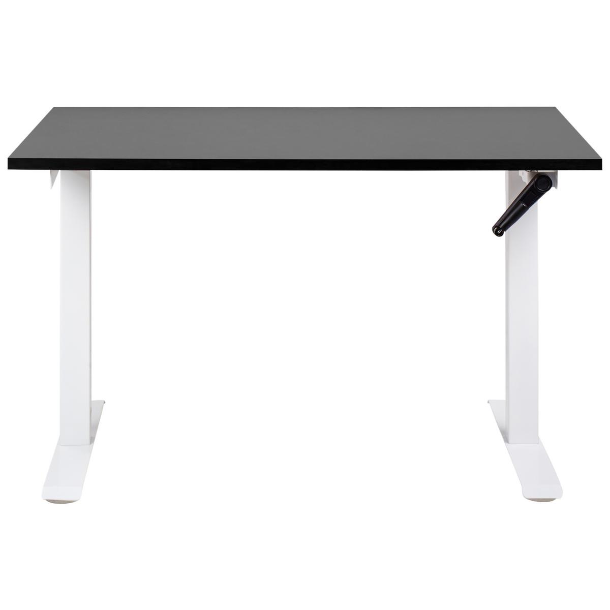 SCHREIBTISCH schwarzweiß 120/72 cm manuell höhenverstellbar Destin III - Schwarz/Weiß, Holz (120/72/74cm) - Beliani