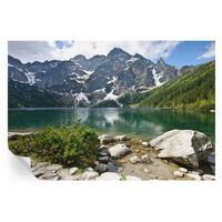 FOTOTAPETE 104x70 cm - Bergsee - Grün, Textil (104/70cm) - Wallfluent