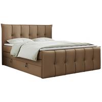 BOXSPRINGBETT PREMIUM 11 KING 160/200 Braun Kunstleder - H3 - Braun, Holz/Textil (160/200cm) - MKS