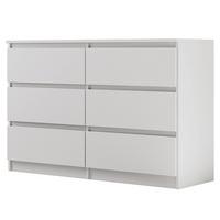 KOMMODE Lemon mit 6 Schubladen, 120 cm, Weiß matt - Weiß, Holzwerkstoff (120/78/39cm) - Beautysofa