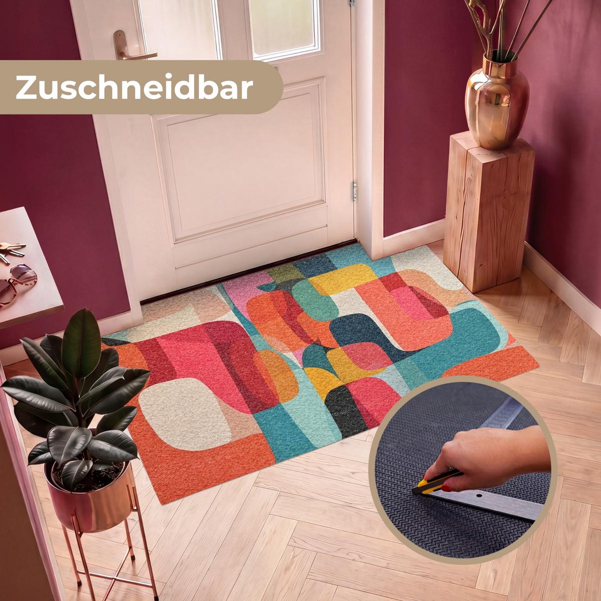 FUSSMATTE Formen - Bunt - Abstrakt - Flugzeuge Sauberlaufmatte 150x90 cm - Multicolor, Kunststoff (150/0.4cm) - MuchoWow