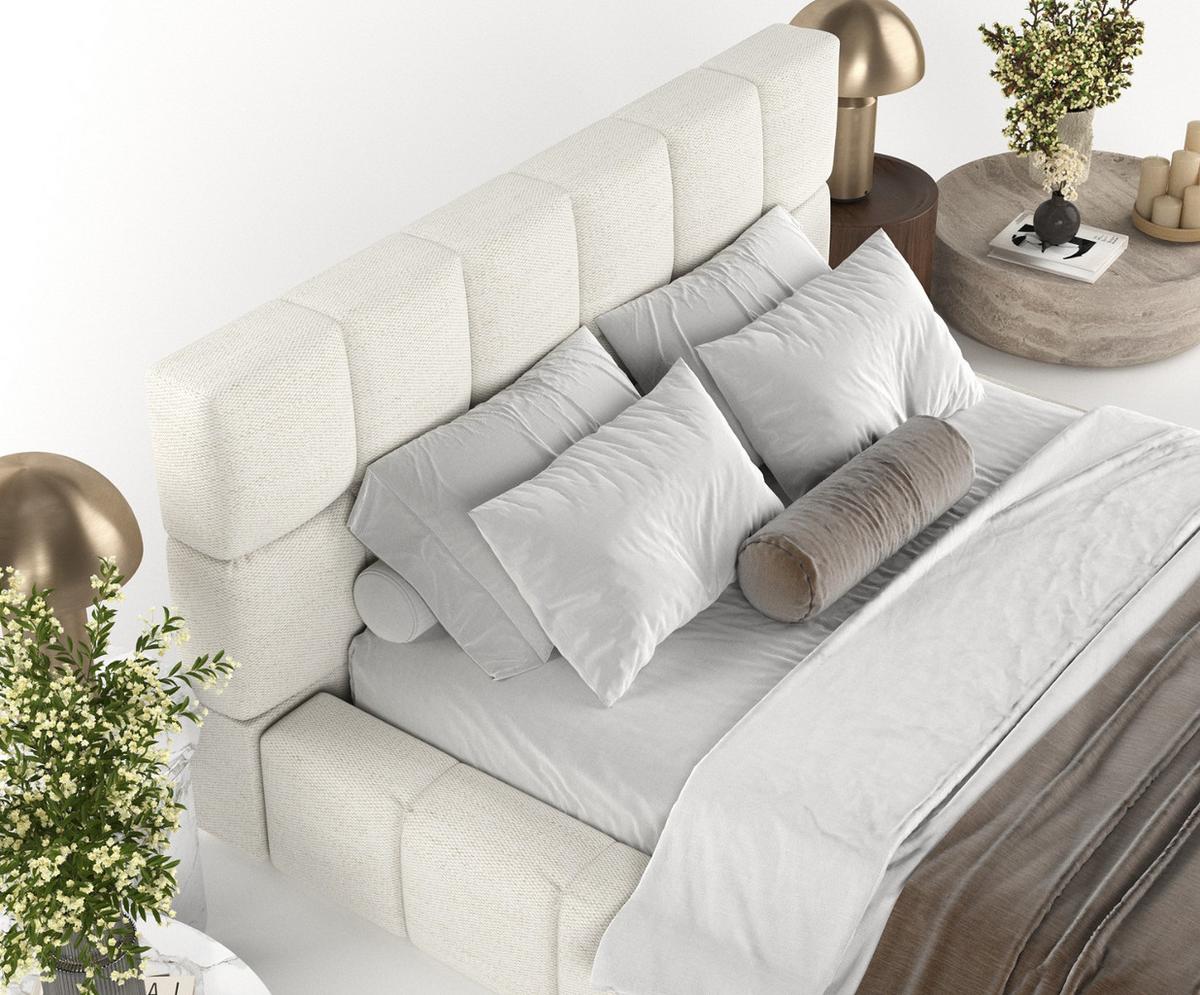 POLSTERBETT Paros mit Stauraum 180/200 cm Creme im Modesto Stoff - Creme/Schwarz, Holz/Holzwerkstoff (180/200cm) - AltaBeds