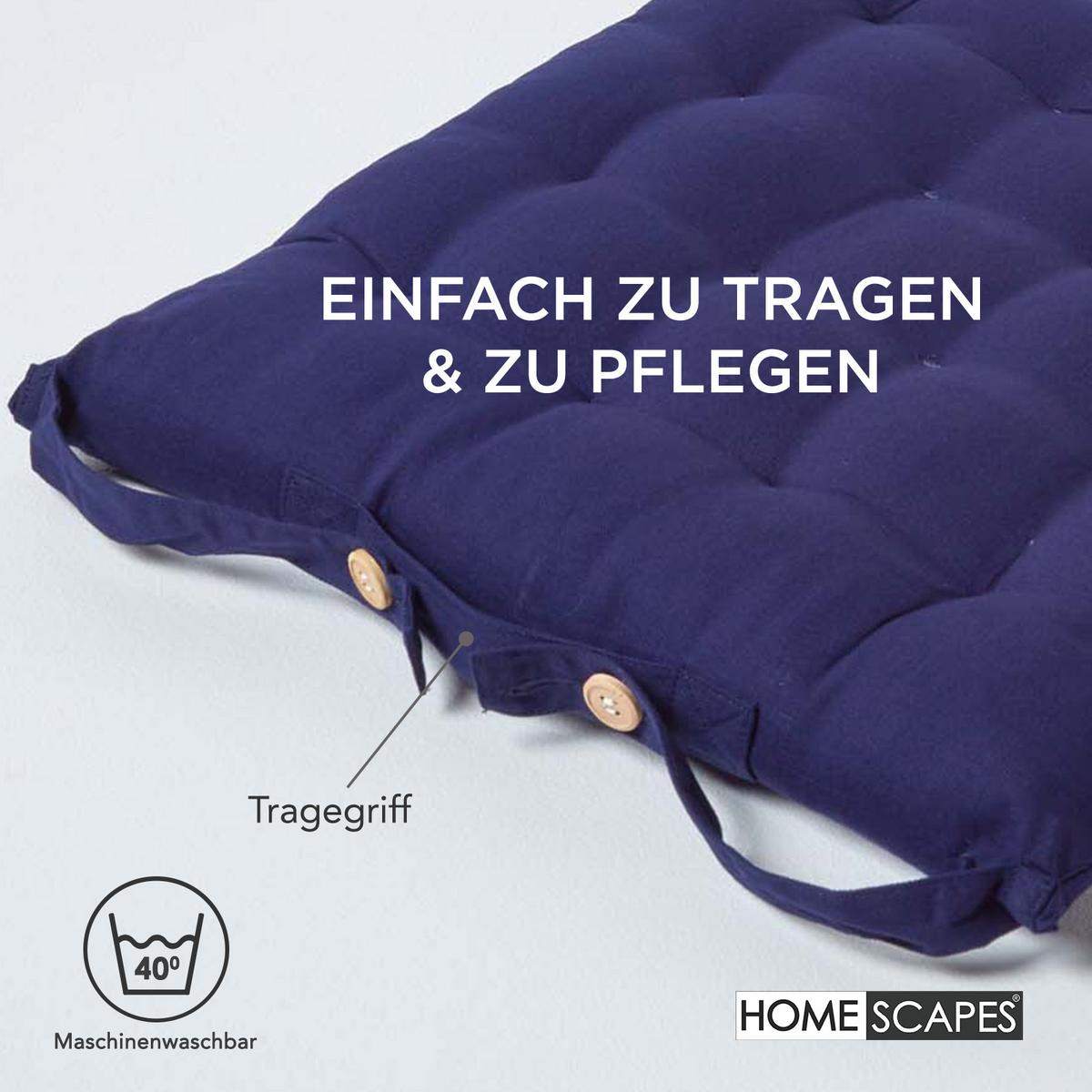 STUHLKISSEN dunkelblau 40/40/6,5 cm - Dunkelblau, Textil (40/40/6.5cm) - Homescapes