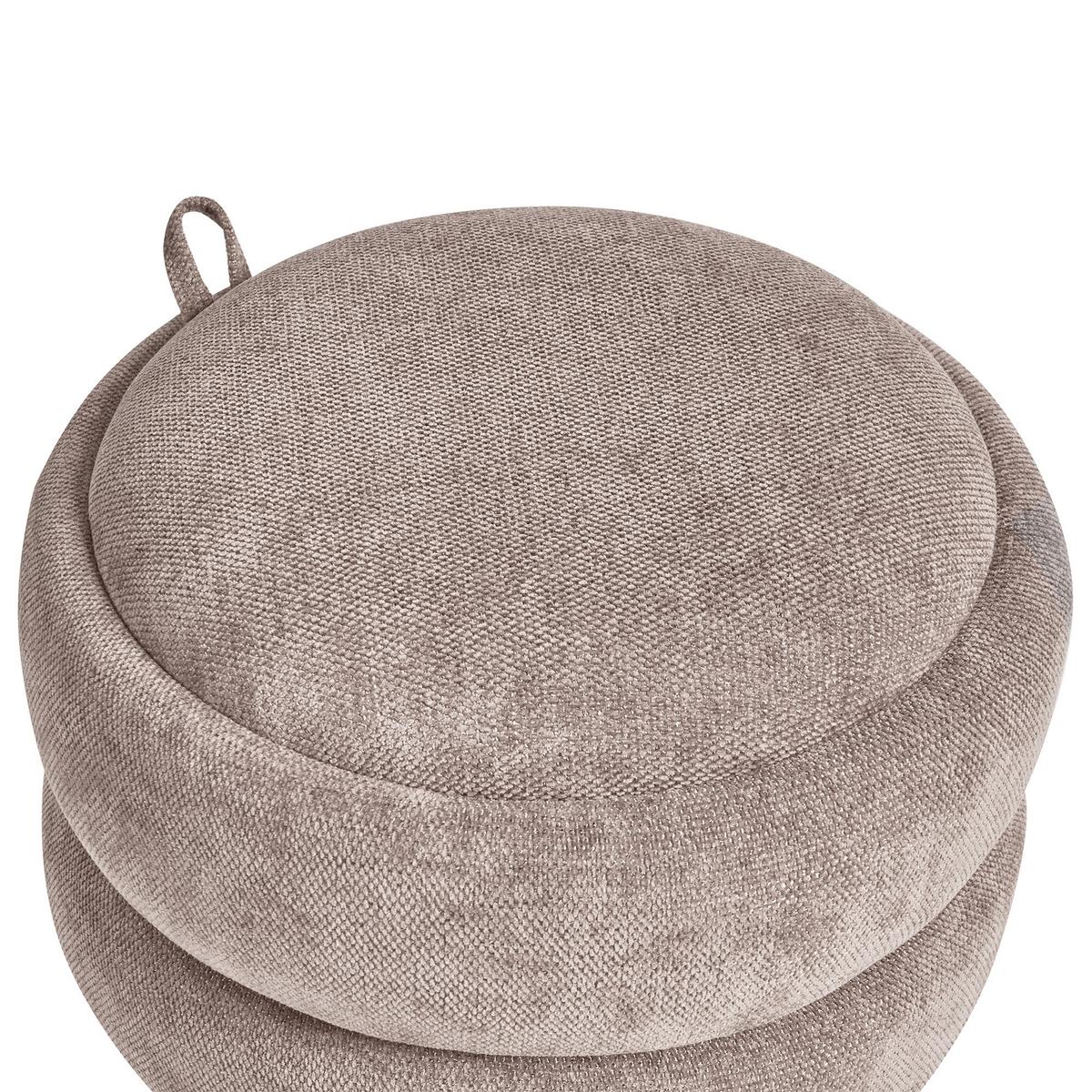 POUF mit Stauraum Chenillegewebe Taupe Hawley - Taupe, Textil (40/41/40cm) - Beliani