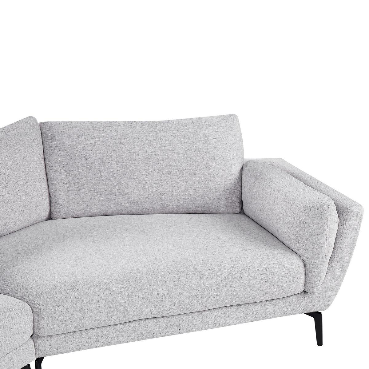 3-SITZER-SOFA Stoff Hellgrau Kansseli - Hellgrau, Textil (341/70/115cm) - Beliani