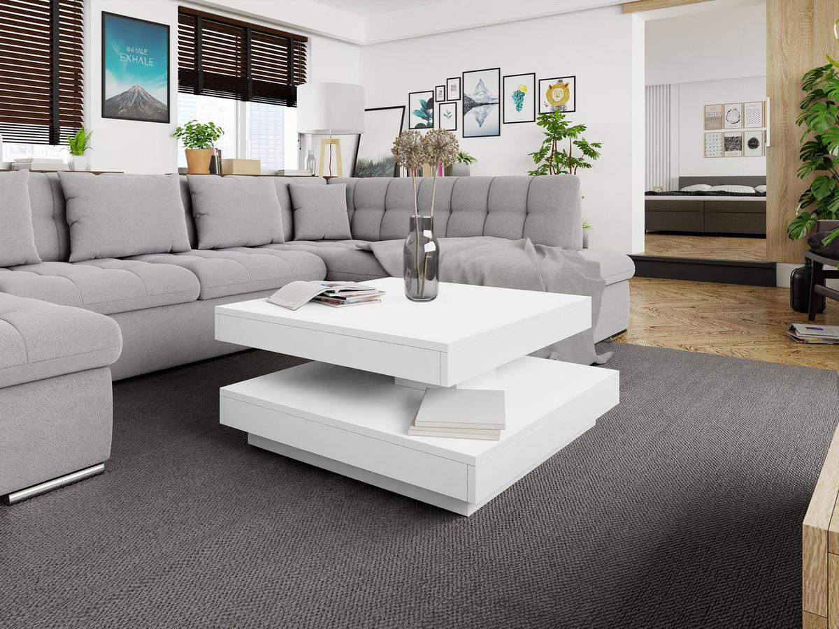COUCHTISCH Nenani - Weiß, Holzwerkstoff (70/70/34cm) - MIRJAN24