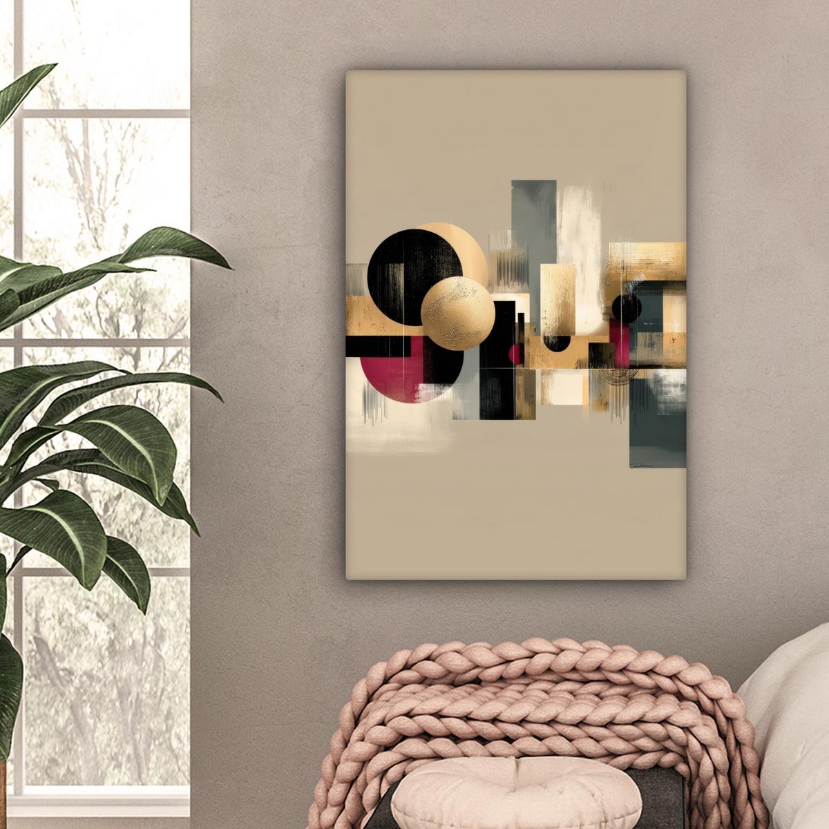 LEINWANDBILD Abstrakt - Formen - Beige - Texturen Wanddeko 40x60 cm - Beige, Textil (40/60cm) - MuchoWow