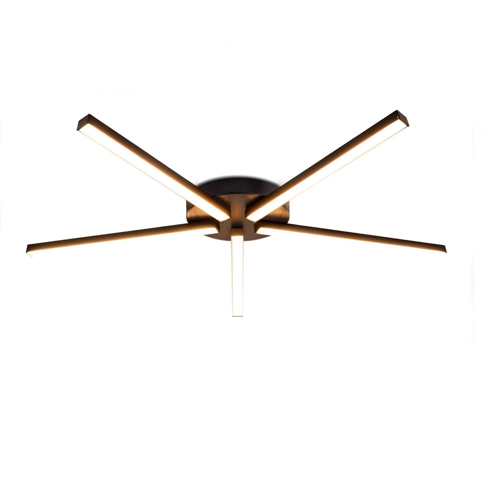 LED-DECKENLEUCHTE Halberstadt 64.2/61.1/4.8 cm - Schwarz, Metall (64.2/61.1/4.8cm) - ZMH
