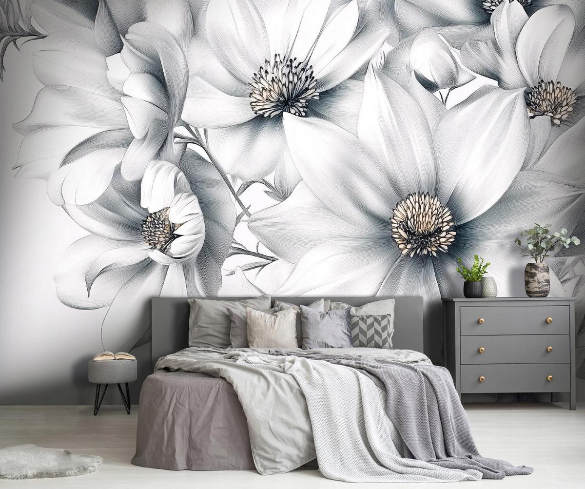 FOTOTAPETE Blumen 3D Effekt Vlies Tapete Wohnzimmer 200x140 - Multicolor, Papier (200/140cm) - Wallarena