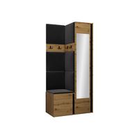 GARDEROBEN-SET Orion XXV - Anthrazit/Eiche Artisan, Holzwerkstoff/Kunststoff (82/186/46cm) - MIRJAN24