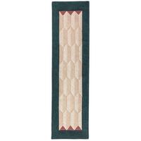 TEPPICHLÄUFER handgetuftet DARENT, Wabenmuster, Petrol, 60 x 230 cm - Türkis, Textil (60/230cm) - KADIMA DESIGN