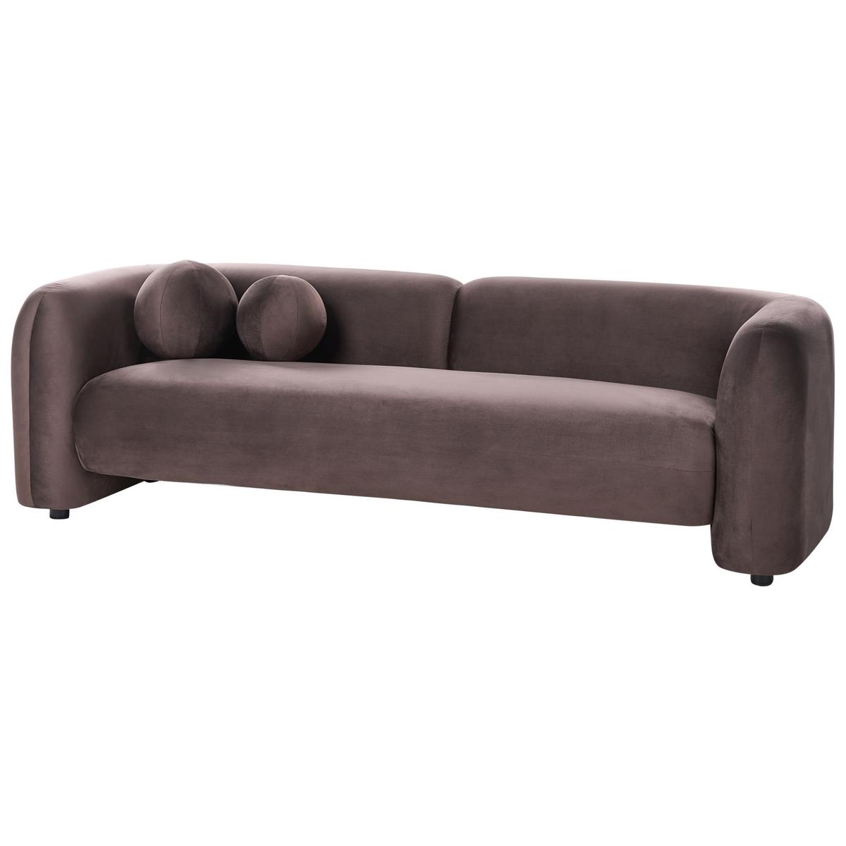 SOFA-SET 4-Sitzer Samtstoff Dunkelbraun Leiren - Braun, Textil (224/68/87cm) - Beliani