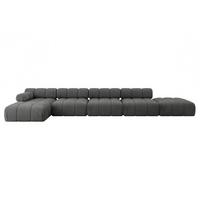 ECKSOFA modulares Sofa Lizur-L3 - 475x160x70 cm Dunkelgrau Velours - Dunkelgrau, Holzwerkstoff/Textil (475/160cm) - ALTDECOR