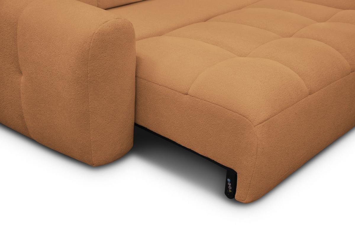 ECKSOFA LUMERO 4-Sitzer RECHTS, orange - Schwarz/Orange, Holz/Textil (275/166cm) - Courtois Laville