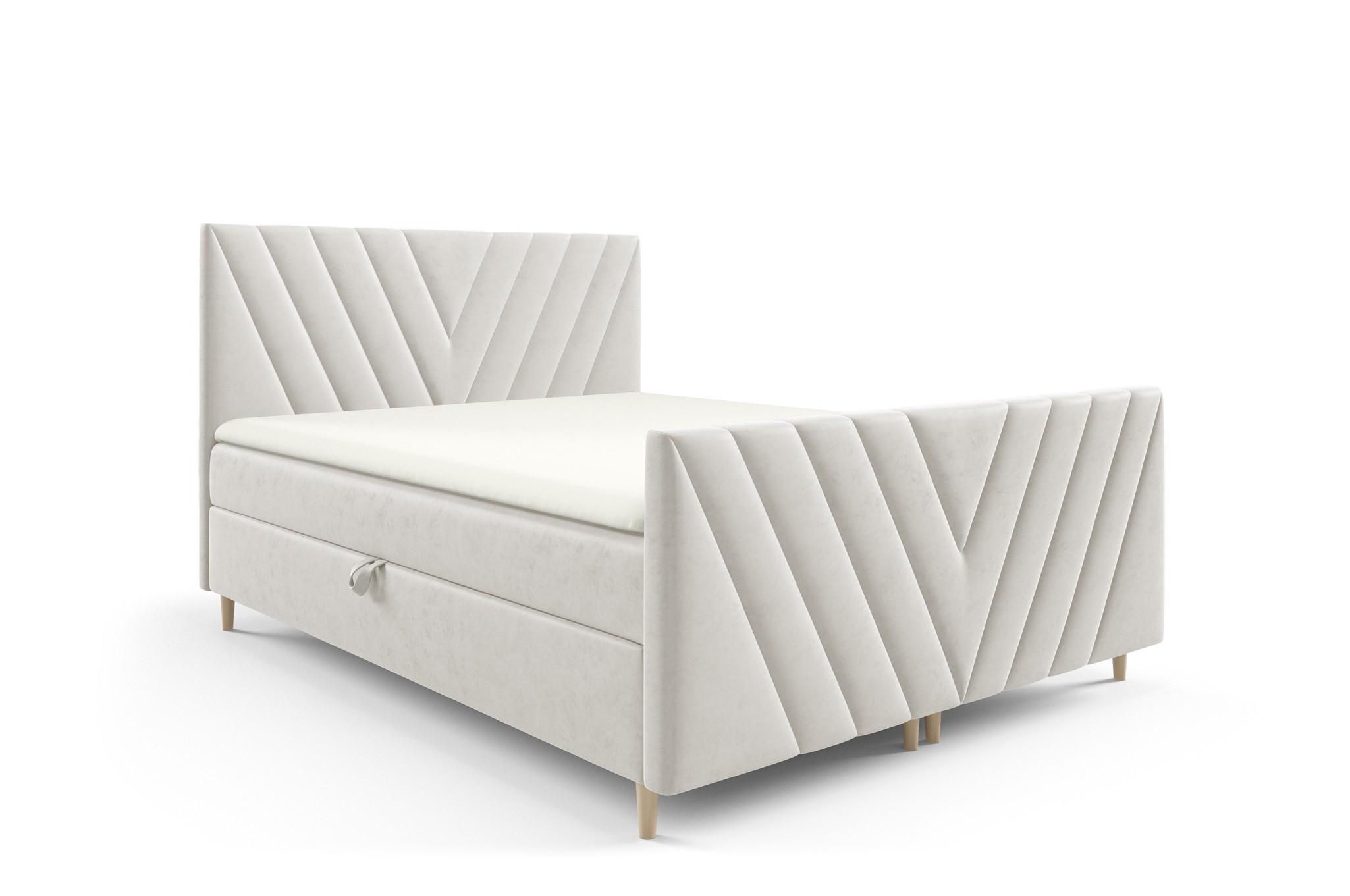 BOXBETT Carlito - Weiß, Holzwerkstoff/Textil (160/200cm) - Fun Möbel