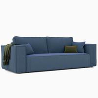 SOFA mit Schlaffunktion und Bettkasten, Blau - Blau, Holzwerkstoff/Textil (240/84/105cm) - Idohome
