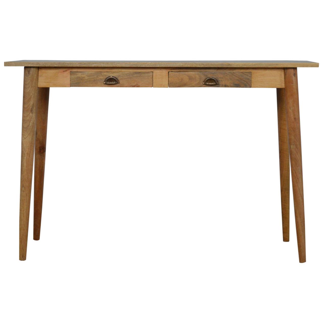 SCHREIBTISCH Akins, 2 Schublades, Nordische Beine - Messingfarben/Braun, Holz/Metall (45/120/78cm) - Artisan Furniture